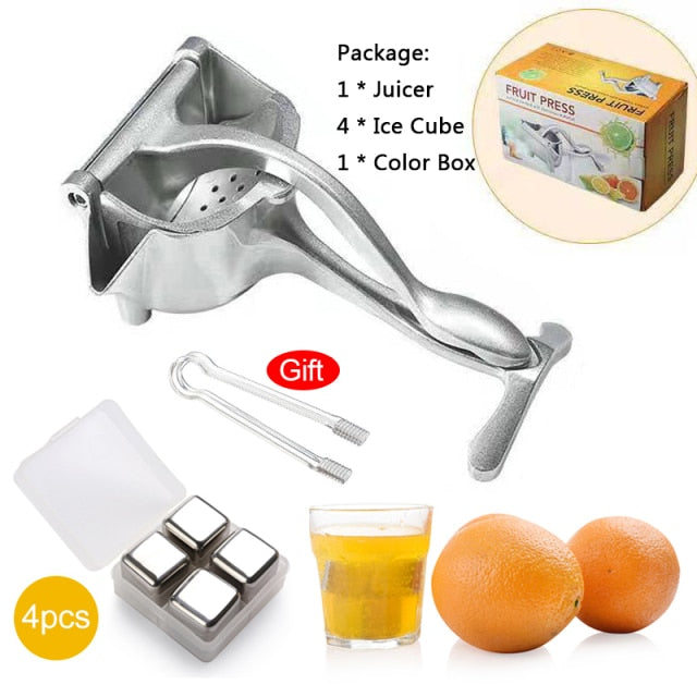 Exprimidor Manual de jugo de aleación de aluminio, exprimidor a presión manual, granada, naranja, limón, caña de azúcar, jugo, herramienta de cocina para frutas