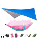 Lightweight Portable Camping Hammock and Tent Awning Rain Fly Tarp Waterproof Mosquito Net Hammock Canopy 210T Nylon Hammocks