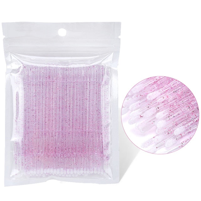 100 Teile / Beutel Einweg-MicroBrush-Wimpernverlängerung Einzelne Wimpern entfernen Tupfer Mikrobürste für Wimpernverlängerungswerkzeuge