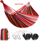 Portable Hammock Single People Outdoor Garden Sports Home Travel Camping Swing Stripe Canvas Hang Bed Hammock