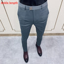 Spring 2020 New Men's Suit Pants Fashion Business Casual Slim Dress Pants Men's Street Wear Social Formal Pantalon Clothing