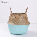 Handmade Woven Storage Basket Folding Clthoes Laundry Basket Straw Wicker Rattan Seagrass Belly Garden Flower Pot Plant Basket