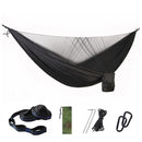 Camping Hammock with Mosquito Net Double Hammock Travel Hammock,Backpacking Hammock Portable Parachute 5+1 Ring Strap Hammock