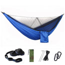 Camping Hammock with Mosquito Net Double Hammock Travel Hammock,Backpacking Hammock Portable Parachute 5+1 Ring Strap Hammock
