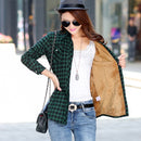 Velvet Thick Warm Women's Plaid Shirt Female Long Sleeve Tops M-XXL Winter Fleece Casual Check Blouse Autumn Clothes T77710A