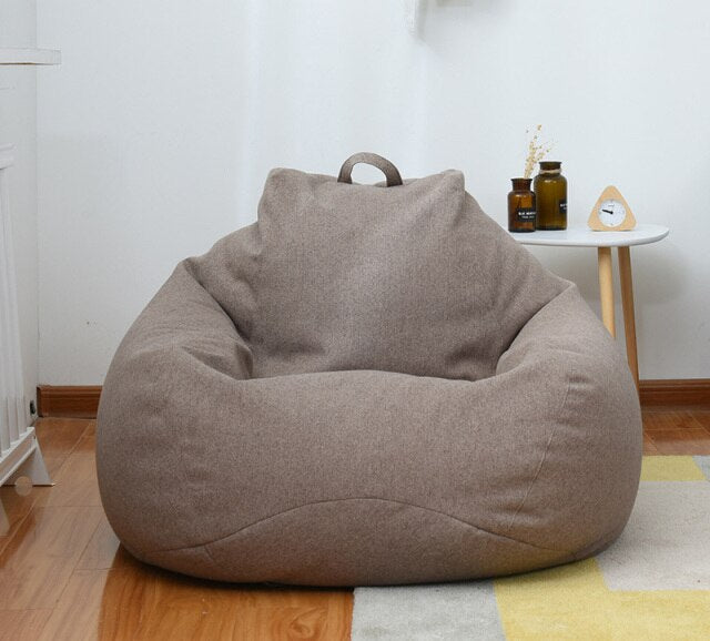 S/M/L Lazy Sofa Cover Stühle ohne Füller Leinenstoff Lounger Seat Pouf Puff Couch Tatami Living Room Furniture Cover