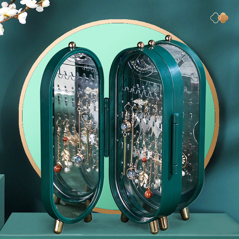 Faltbare Schmuck Aufbewahrungsbox Haushalt Ohrringe Halskette Display Stand Luxus Retro Bildschirm Schmuck Organizer mit hoher Kapazität