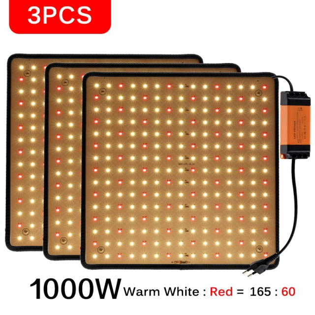 1000W LED Grow Light Panel Vollspektrum-Phyto-Lampe AC85-240V EU / US-Stecker für Indoor-Wachstumszelt-Pflanzenwachstumslicht
