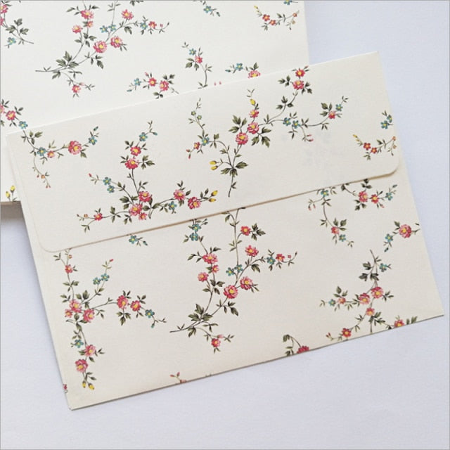 10 Stück kleiner Blumenumschlag Pastoral elegant Retro Kirschblüte Rose im chinesischen Stil B6 Größe Schreiben handgefertigt
