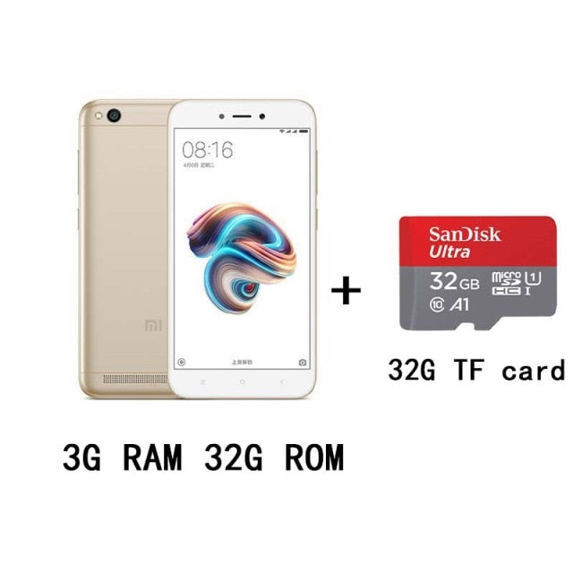 Xiaomi Redmi 5A googleplay teléfono móvil Snapdragon 425 13.0MP cámara trasera teléfono inteligente