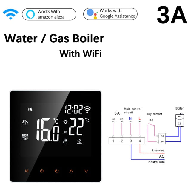 Tuya WiFi Smart Thermostat Elektrische Fußbodenheizung Wasser/Gas Boiler Temperatur Fernbedienung für Google Home, Alexa