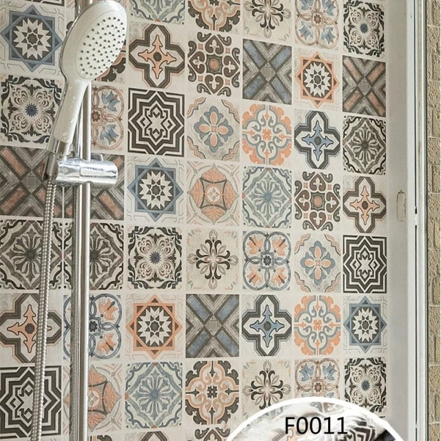 Floor stickers self-adhesive bathroom floor stickers kitchen tile stickers decorative waterproof non-slip thick wear-resistant