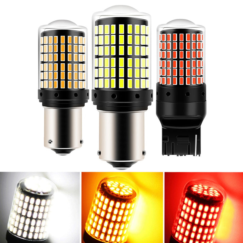 1PCS 1156 BA15S P21W BAU15S PY21W LED T20 7440 W21W P21/5W 1157 BAY15D LED-Birnen 144smd CanBus-Lampe für Blinker 12V
