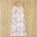 Fashion High Quality Women's Dress Summer Spaghetti Satin Long Woman Dress Very Soft Smooth Plus Size S-4XL M30262