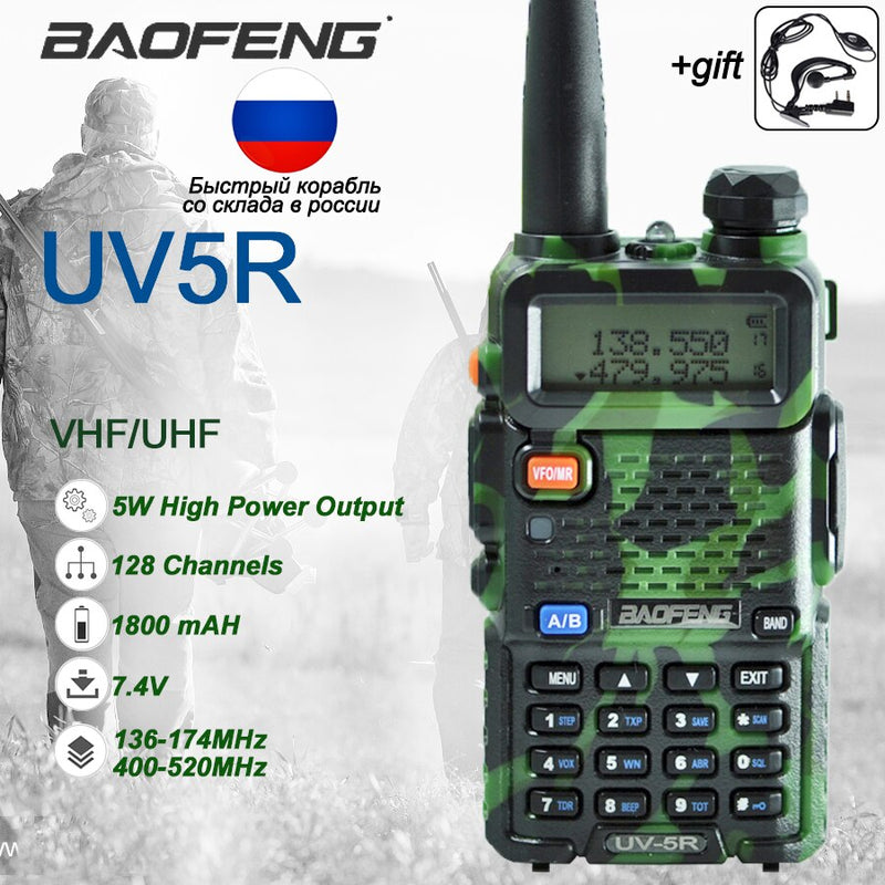 Suministro directo de fábrica Walkie Talkie original Radio bidireccional Baofeng UV-5R UV5R Hunting