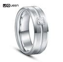 Anillo de bodas Exquisito color primario Diamante real 0.3ct Anillos de hombre Anillos de boda de carburo de tungsteno real Anillo masculino