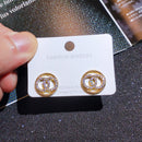 2021 neue Art und Weise koreanische übergroße weiße Perlen-Tropfen-Ohrringe für Frauen-böhmische goldene runde Zirkon-Hochzeits-Ohrring-Schmucksache-Geschenk