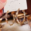 2021 neue Art und Weise koreanische übergroße weiße Perlen-Tropfen-Ohrringe für Frauen-böhmische goldene runde Zirkon-Hochzeits-Ohrring-Schmucksache-Geschenk