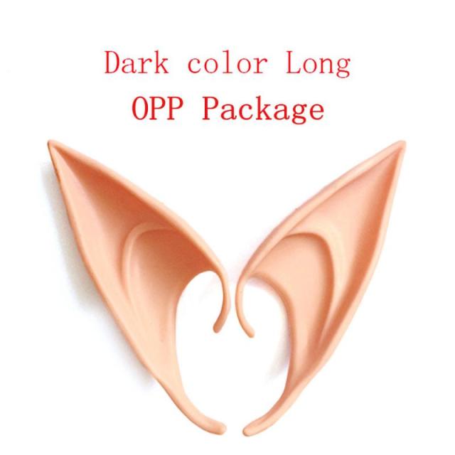 1Pair Halloween Latex Elf Ears High Simulation Soft Harmless False Ears Props Fairy Angel Dress Up Cosplay Hook Christmas Decor