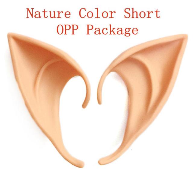 1Pair Halloween Latex Elf Ears High Simulation Soft Harmless False Ears Props Fairy Angel Dress Up Cosplay Hook Christmas Decor