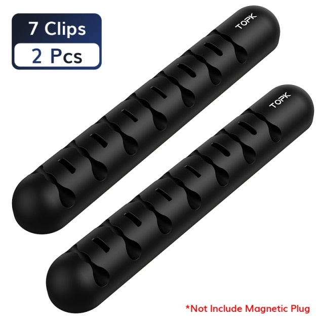 TOPK L35 Kabel-Organizer &amp; magnetische Steckerbox Silikon-USB-Kabelaufwicklung Flexible Kabelmanagement-Clips für Maus-Kopfhörer-Halter