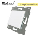 EU Glass and Function Key free Combination DIY White Button Reset Curtain USB EU French Switch Socket Round Back Wallpad L6