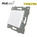 EU Glass and Function Key free Combination DIY White Button Reset Curtain USB EU French Switch Socket Round Back Wallpad L6