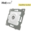 EU Glass and Function Key free Combination DIY White Button Reset Curtain USB EU French Switch Socket Round Back Wallpad L6