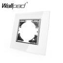 EU Glass and Function Key free Combination DIY White Button Reset Curtain USB EU French Switch Socket Round Back Wallpad L6