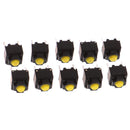 10pcs Mute Button 6*6*7.3mm Silent Switch Wireless Mouse Wired Mouse Button Micro Switch Yellow Push Button Switch