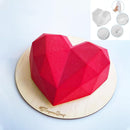 3D diamante amor corazón grado alimenticio molde en forma de silicona con decoración de postres molde de pasteles para cumpleaños Fondant Chocolate hornear