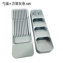 YOMDID Cutlery Storage Tray Knife Holder Tableware Organizer Spoon Fork Storage Box Plastic Container plateau Knife Block Holder