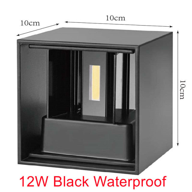 6W 12W Waterproof AC85-265V Surface Mounted LED Wall Light Modern Nordic Luminaire Indoor Wall Lamps Living Room Porch Outdoor