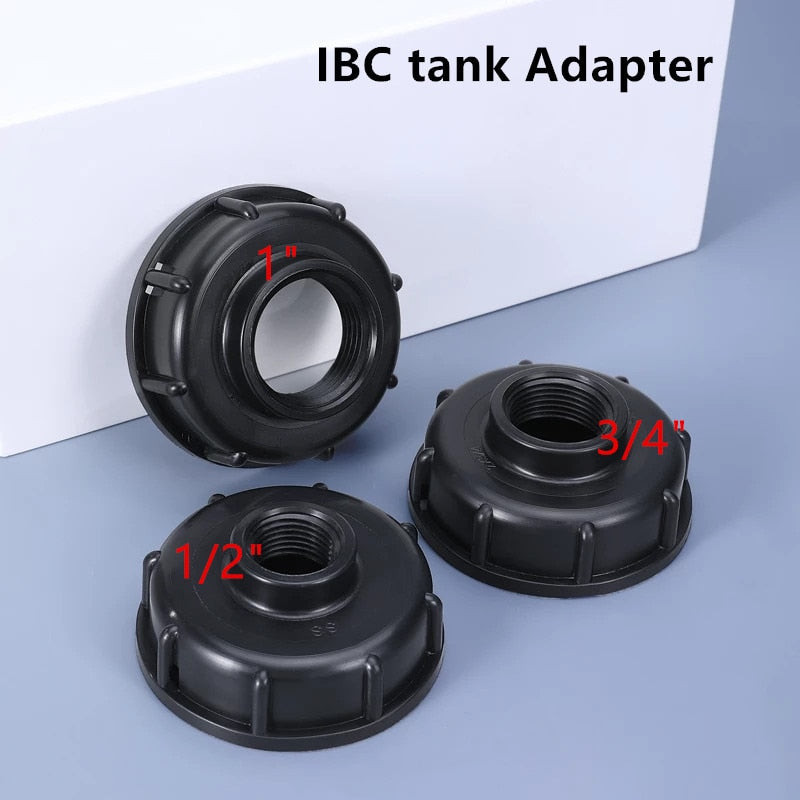 Accesorios de tanque de agua IBC duraderos Rosca S60X6 a conector de manguera de jardín de 1/2 "3/4" 1 "Adaptador de reemplazo de válvula de tanque IBC