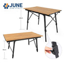 Outdoor Camping telescopic folding table Wood grain aluminum alloy desk garden Picnic Barbecue Self-driving Travel Table