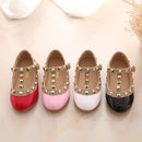 2021 New Girls Sandals Rivets Single Shoes Kids Leather Shoes children nude sandal toddler Girls Princess Flat Dance Shoes