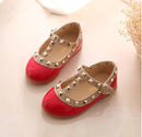 2021 New Girls Sandals Rivets Single Shoes Kids Leather Shoes children nude sandal toddler Girls Princess Flat Dance Shoes