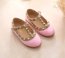 2021 New Girls Sandals Rivets Single Shoes Kids Leather Shoes children nude sandal toddler Girls Princess Flat Dance Shoes