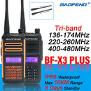 2020 BF X3 Plus High Power Walkie Talkie Long Range Tri-band Ham CB Radio Portable hf Transceiver BaoFeng UV-5R Update Version