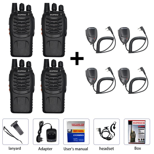 2/4 Uds Original Baofeng BF888S Walkie Talkie 5W BF-888S 6KM transmisor de Radio bidireccional portátil UHF transceptor BF 888S intercomunicador