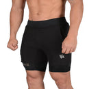 New running shorts summer men&#39;s gym fitness bodybuilding training quick-drying shorts men&#39;s jogging running sports 2-in-1 shorts