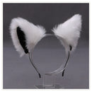 Gothic Lolita Maid Women Girl's Ruffles Lace Headband Plush Cat Ears Ribbon Bell Lolita Cosplay Hair Hoop