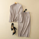 Autumn winter women's new style 100% pure cashmere women's thick two-piece sweater