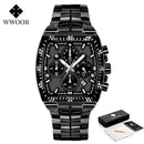 WWOOR 2021 New Men Watches Top Brand Luxury Gold Stainless Steel Quartz Watch Men Waterproof Sport Chronograph Relogio Masculino