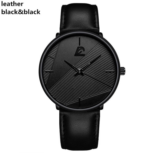reloj hombre 2021 Fashion Watches Men Classic Black Ultra Thin Edelstahl-Mesh-Gürtel-Quarz-Armbanduhr relogio masculino