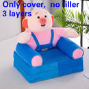 3 layers  Only Cover NO Filling Baby Kids Sofa Fashion Cartoon Crown Seat Child Chair Toddler Children Cover for Sofa Folding