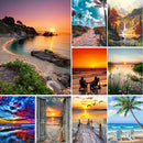 5D DIY diamante pintura paisaje atardecer mar Kit taladro completo bordado paisaje mosaico arte imagen de diamantes de imitación decoración del hogar regalo