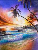 5D DIY diamante pintura paisaje atardecer mar Kit taladro completo bordado paisaje mosaico arte imagen de diamantes de imitación decoración del hogar regalo