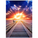 5D DIY diamante pintura paisaje atardecer mar Kit taladro completo bordado paisaje mosaico arte imagen de diamantes de imitación decoración del hogar regalo