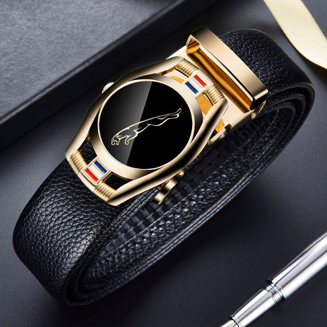 Belts for 3.5cm Width Sports Car Brand Fashion Automatic Buckle Black Genuine Leather Men&